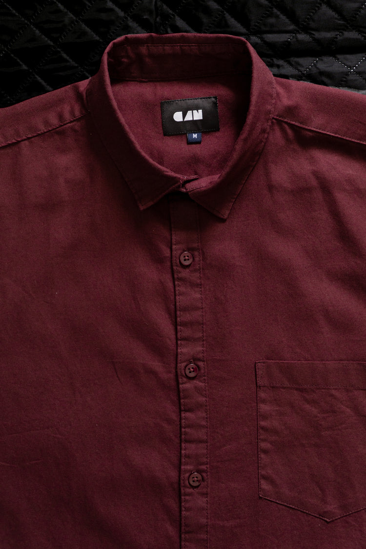 Burgundy Oxford Shirt